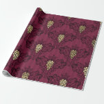 Papier Cadeau Vintage Paris Bourgogne Rouge et Or Grunge Vin<br><div class="desc">Papier d'emballage vintage Bourgogne rouge à thème Paris.</div>