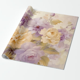 Papier Cadeau Vintage Pastel Garden Flowers