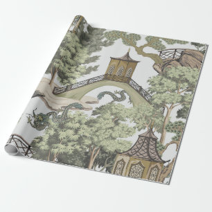 Papier Cadeau Vintage paysage chinois sans couture motif. Chinoi