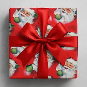 Papier Cadeau Vintage Père Noël Vérifier la liste de Noël