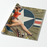 Vintage poster with pin-up girl on bomb. abstract,