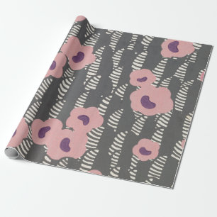 Papier Cadeau Vintage René Crevel Art Déco Fleurs Roses Français
