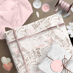 Papier Cadeau Vintage Romance Collage rose ID226