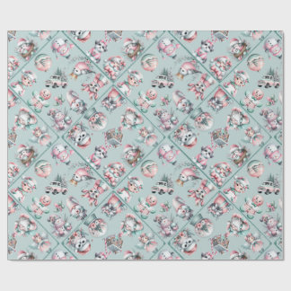 Papier Cadeau Vintage Santa & Candy Cane Holiday