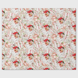 Papier Cadeau Vintage Santa Wrapping Paper