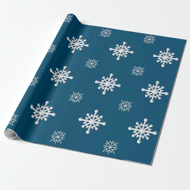 PAPIER CADEAU "VINTAGE SNOWFLAKE" (Déroulé)
