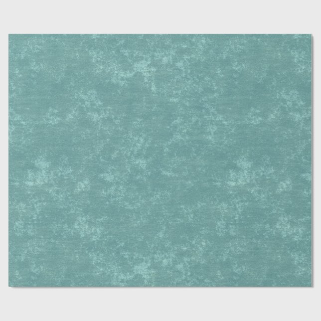 Papier Cadeau Vintage Turquoise rustique Noël texturé (Plat)