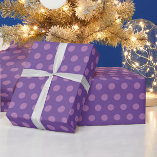 Papier Cadeau Vintage violet Pois classique Modèle vierge