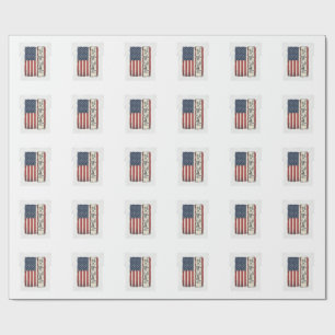Papier Cadeau Vintage We the People Drapeau Chemise de Conceptio