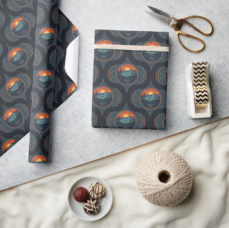 Papier Cadeau Vintage Wilderness Sunset Mandala Ogee du milieu d