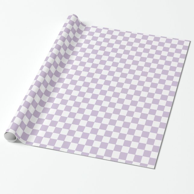 Papier Cadeau Violet à carreaux Rétro  (Déroulé)