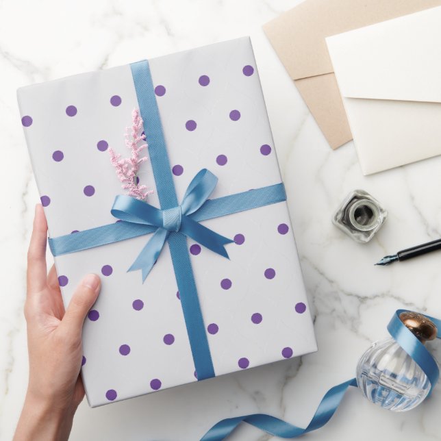 Papier Cadeau Violet Clair Gris Clair Points Propres Simples  (Cadeaux)