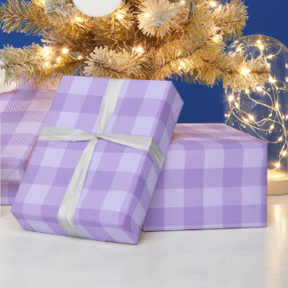 Papier Cadeau Violet de Noël et carreaux Buffalo Lavande Pâle