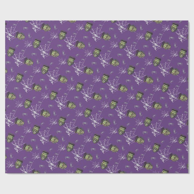 Papier Cadeau 💜 violet gothique Halloween Enveloppement 🎃 🕸️ (Plat)