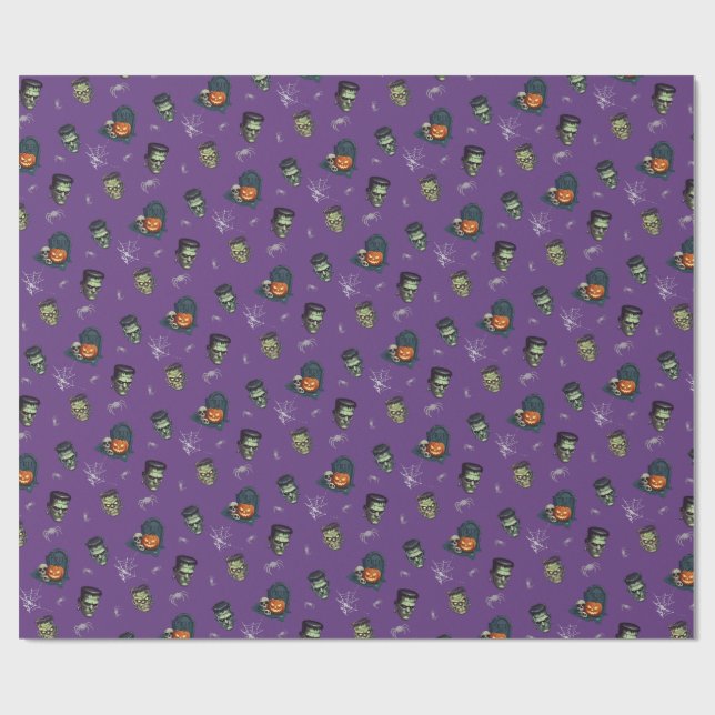 Papier Cadeau 💜 violet gothique Halloween Enveloppement 🎃 🕸️ (Plat)