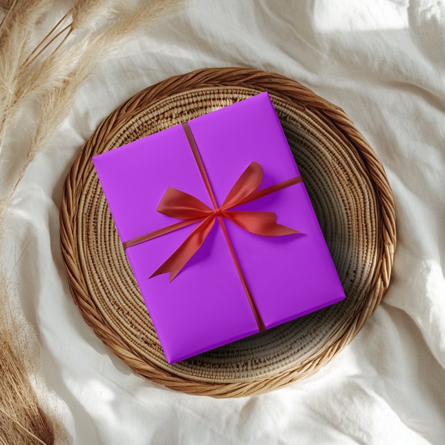 Papier Cadeau Violet Néon Uni | Classique | Élégant (Créateur téléchargé)