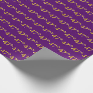 Papier Cadeau Violet, Or Faux 47ème (Quarante-Septième) Événemen