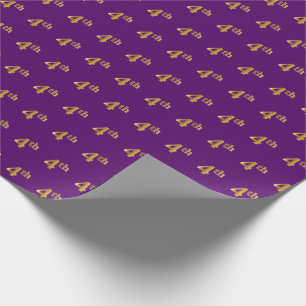 Papier Cadeau Violet, Or Faux 4ème (Quatrième) Evénement