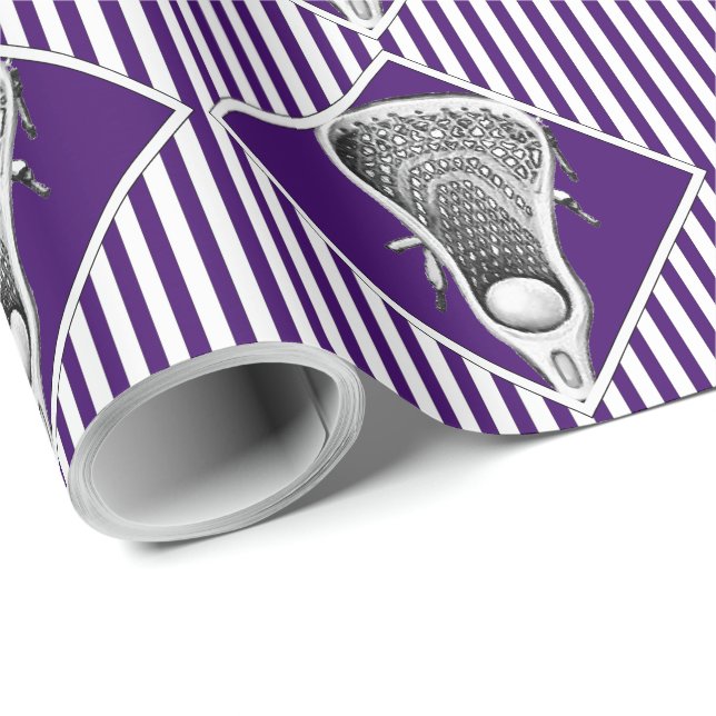 Papier cadeau violet pour sports de crosse (Coin rond)