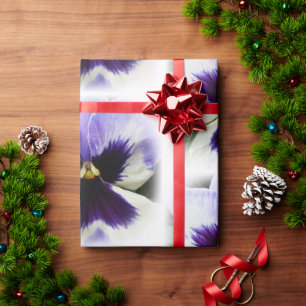 Papier Cadeau violet profond sur blanc