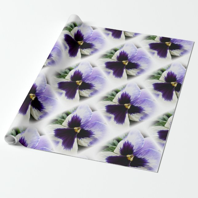 Papier Cadeau violet profond sur blanc (Déroulé)