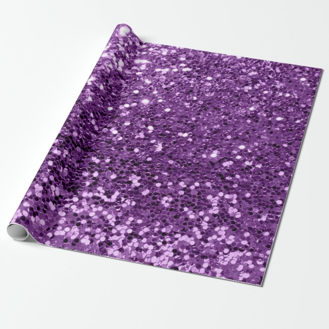 Papier Cadeau Violet Violet Améthyste Séquin Parties scintillant (Déroulé)