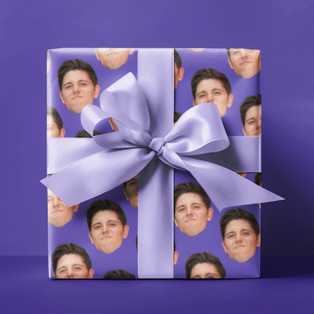 Papier cadeau violet violet visage animal (Créateur téléchargé)