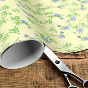 Papier Cadeau Violets vintages Modèle floral romantique