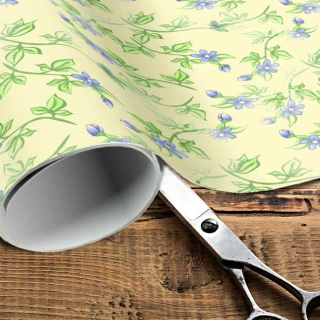 Papier Cadeau Violets vintages Modèle floral romantique (Créateur téléchargé)