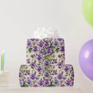 Papier Cadeau Violettes douces Floral