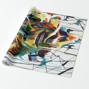 Papier Cadeau Visage Abstrait d'un alien