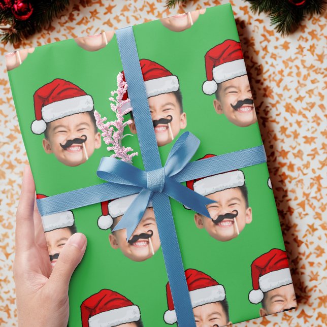 Papier Cadeau Visage avec chapeau de Père Noël  (Créateur téléchargé)