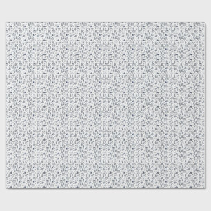 Papier Cadeau Visage de Chat Minimaliste & Motif d'Art de Feuill