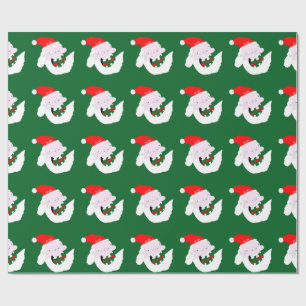 Papier Cadeau Visage de dessin animé de père Noël idiot et nigau