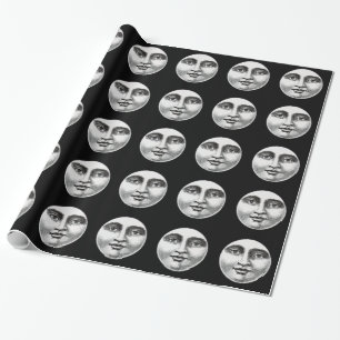 Papier Cadeau Visage de la lune