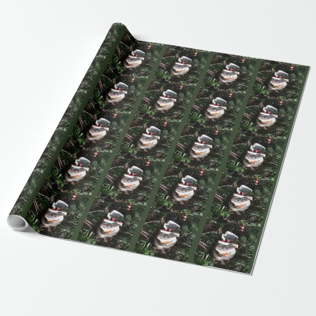 Papier Cadeau Visage de motoneige en bois (Déroulé)