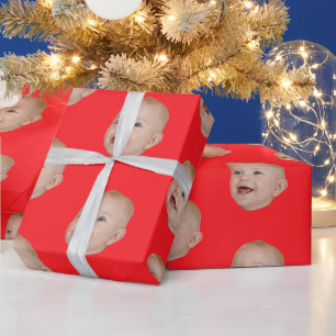 Papier Cadeau Visage Personnalisé 30ème 40ème Anniversaire Photo