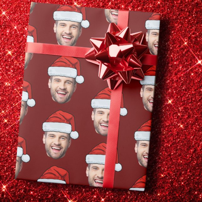 Papier Cadeau Visage personnalisé Santa Hat Cadeau Envelopper de (Créateur téléchargé)