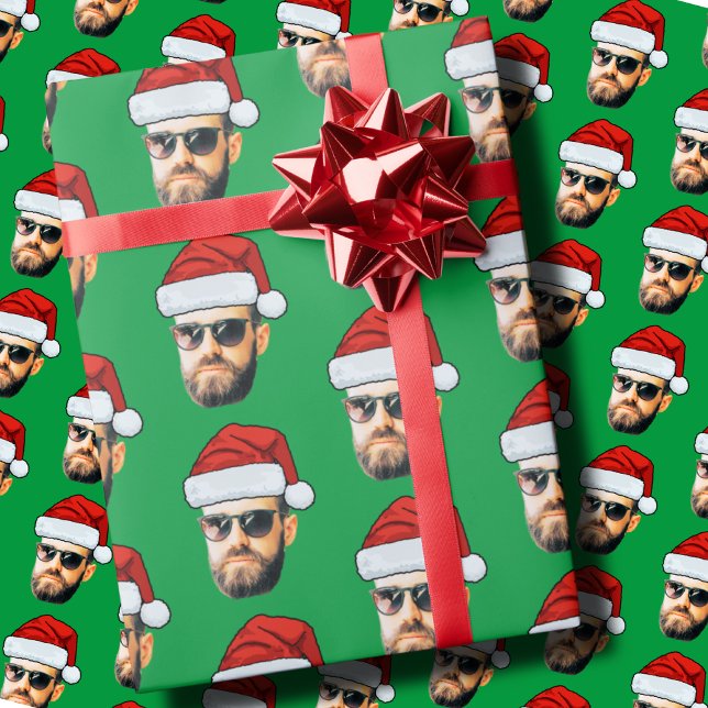 Papier Cadeau Visage personnalisé Santa Hat Cadeau Envelopper de (Créateur téléchargé)