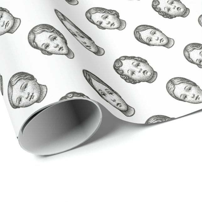 Papier Cadeau Visages de Poupées (Coin rond)