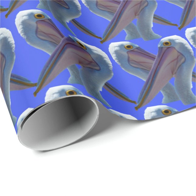 Papier Cadeau Visages pélicans, (Coin rond)