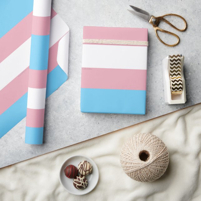 Papier Cadeau Visibilité du drapeau de fierté transgenre de Slip (Artisanat)