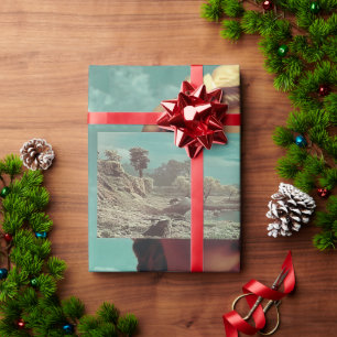 Papier Cadeau Vision de paysage surréaliste, portrait féminin su