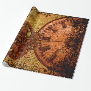 Papier Cadeau Vitesse grunge et horloge de Steampunk