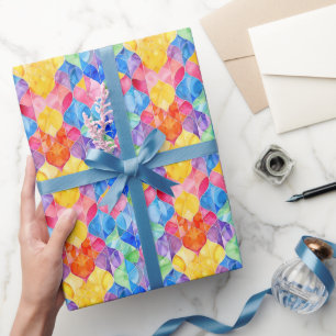 Papier Cadeau Vitrail arc-en-ciel aquarelle