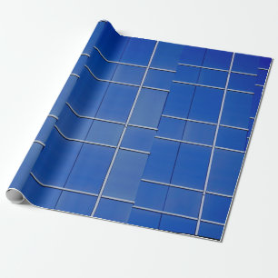 Papier Cadeau Vitraux bleus et blancs
