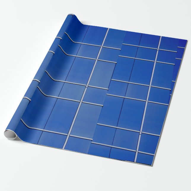 Papier Cadeau Vitraux bleus et blancs (Déroulé)