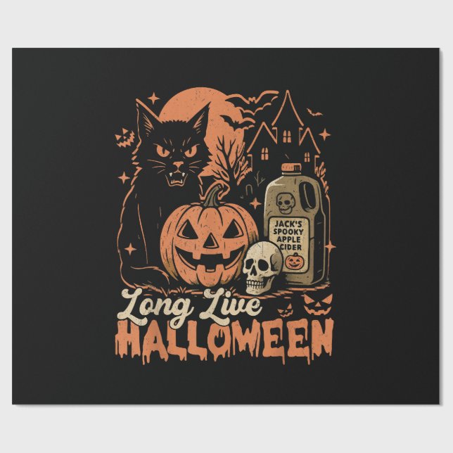 Papier Cadeau Vive Halloween (Plat)