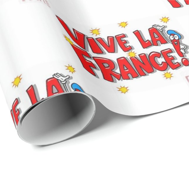 Papier cadeau Vive la France (Coin rond)