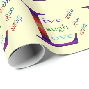 Papier Cadeau Vivent bien, le rire souvent, aiment toujours par